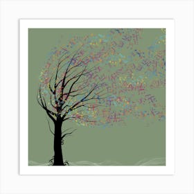 Tree Music Grades Flying Flight Art Print