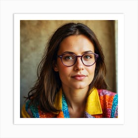 Young Woman Wearing Glasses Art Print