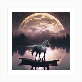 Horse On A Boat Art Print