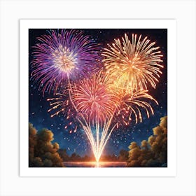 Fireworks In The Sky 23 Art Print