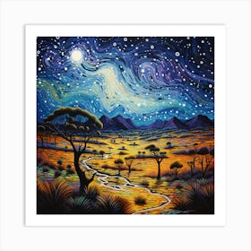 Desert Starry Night Art Print