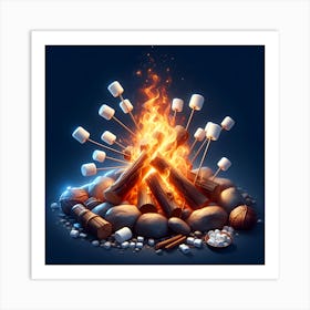 Campfire With Marshmallows 4 Art Print