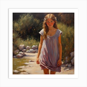 Girl In A Dress Art Print