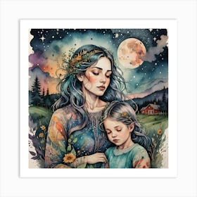 Mother And Daughter 1 Art Print