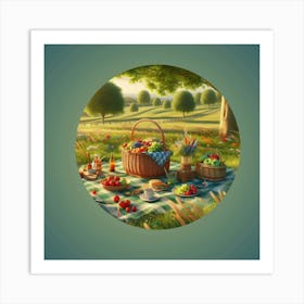 Picnic Stock & Royalty-Free Footage Art Print