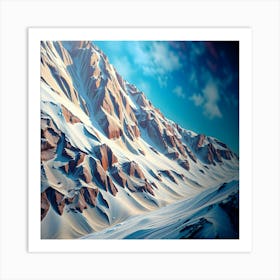 Snowy Mountains - Style of William Morris Art Print