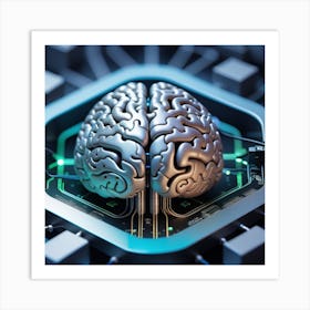 Brain On A Circuit Board 38 Art Print