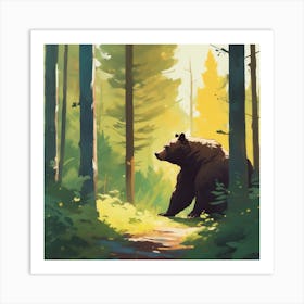 Bear In The Woods 16 Art Print