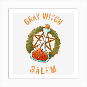 Gray Witch Salem Apothecary Potion Autumn Halloween Art Print