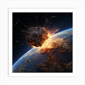 Asteroid Impact On Earth Art Print