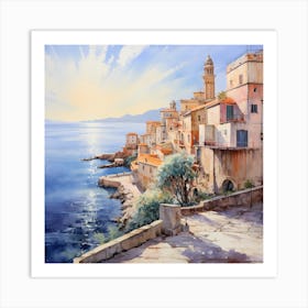 Sunny Shores: Watercolour Bliss Art Print