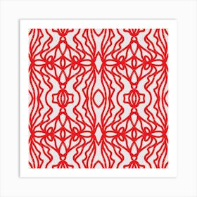 Red And White Pattern Art Print