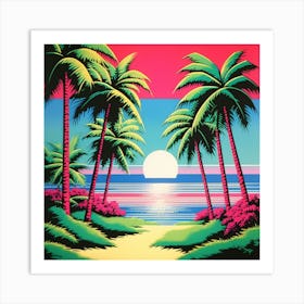 Palm Trees At Sunset 1 Art Print