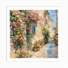 Street Of Flowers Mallorca Art Print