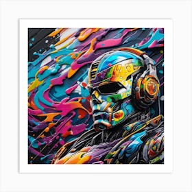 Robot Skull Art Print