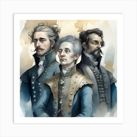 Three Kings Monochromatic Watercolor Art Print