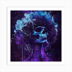 Afro Skull Art Print