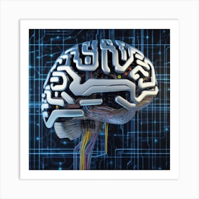 Brain On A Circuit Board 31 Art Print