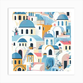 Greece Seamless Pattern 1 Art Print