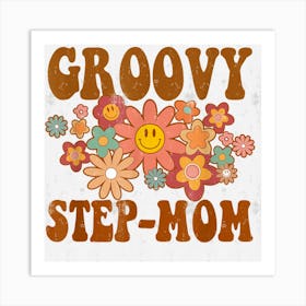 Retro Groovy Step Mom Matching Family Birthday Party Art Print