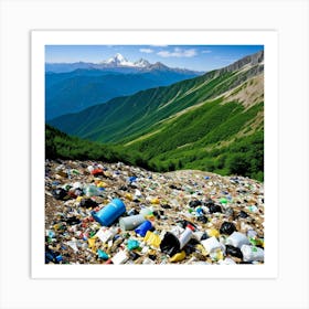 Mountain Pollution Garbage Trash Waste Debris Litter Rubbish Environment Ecological Crisis (13) Art Print