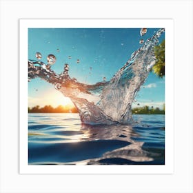 Splashing Water 1 Art Print