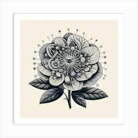 Black And White Flower Art Print