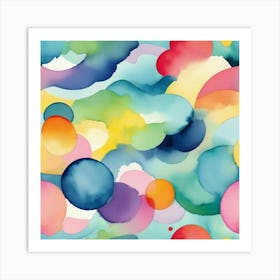 Watercolor Clouds 2 Art Print