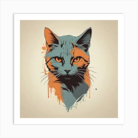 Cat Head Art Print