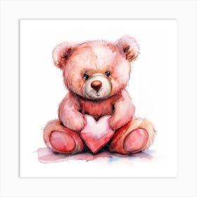 Teddy Bear With Heart Art Print