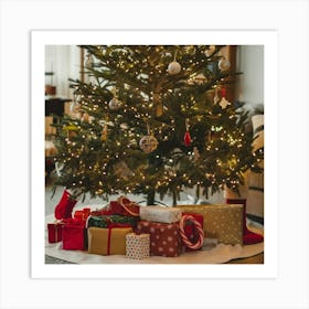 A Photo Of A Decorated Christmas Tree Wi Art Print