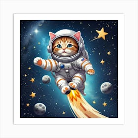 Cat In Space Art Print