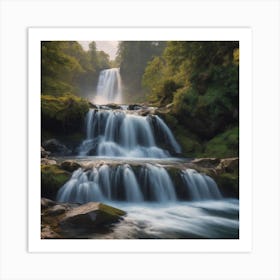 Waterfall - Waterfall Stock Videos & Royalty-Free Footage 7 Art Print