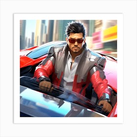 Man Driving A Car 1 Art Print