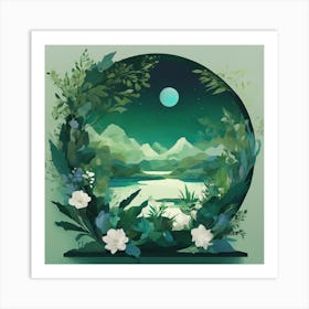 Moonlight In The Forest Art Print