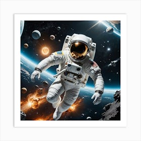 Beyond the Horizon: An Astronaut's Journey Art Print