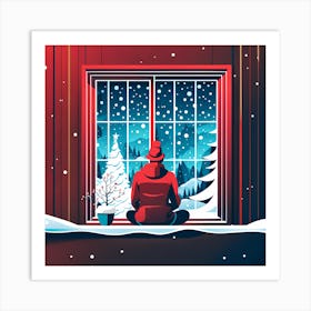 Christmas Window vector art Art Print