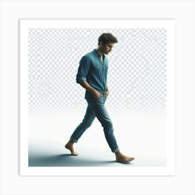 Man Walking In Jeans Art Print