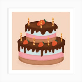 Birthday cake Art Print