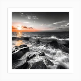 Sunset At The Beach 532 Art Print