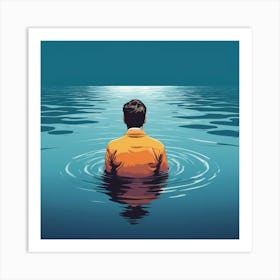 Man In Water art Art Print