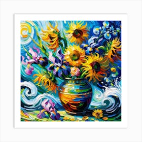 Bright and Beautiful - Van Gogh Styled wall art Art Print