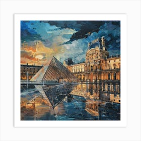 Louvre At Sunset Art Print