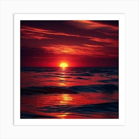 Sunset Over The Ocean 218 Art Print