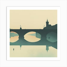 A Prague With Charles Bridge Minimal Illustratio 1720467905 2 Art Print