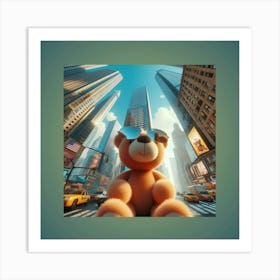 Teddy Bear In New York City Art Print