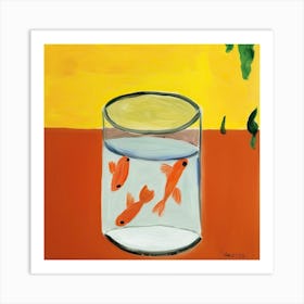 Gold Fish Matisse, A Style Painting Art Print