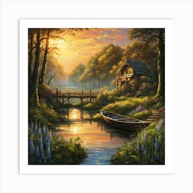 Sunset By The Lake Art Print