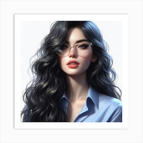 Sexy Girl With Glasses Art Print