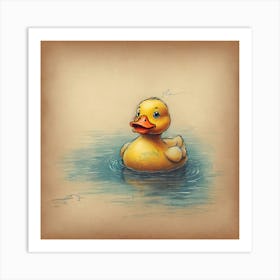 Duck In Water 3 Art Print